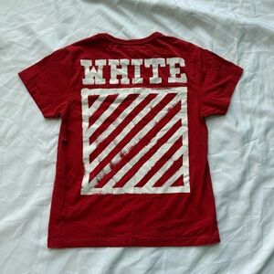 OFF WHITE Tshirt Red with White Graphic